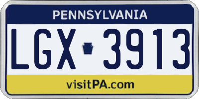 PA license plate LGX3913