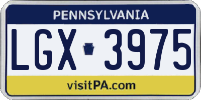 PA license plate LGX3975
