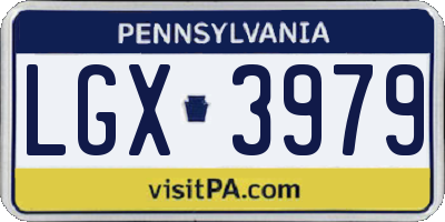 PA license plate LGX3979