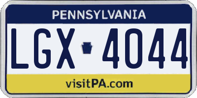 PA license plate LGX4044