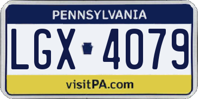 PA license plate LGX4079
