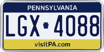 PA license plate LGX4088