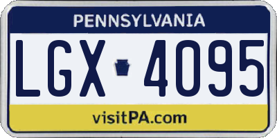 PA license plate LGX4095