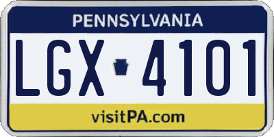 PA license plate LGX4101