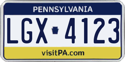 PA license plate LGX4123