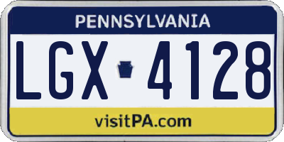 PA license plate LGX4128