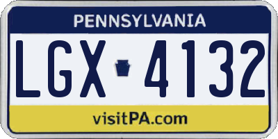 PA license plate LGX4132