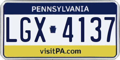 PA license plate LGX4137