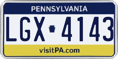PA license plate LGX4143