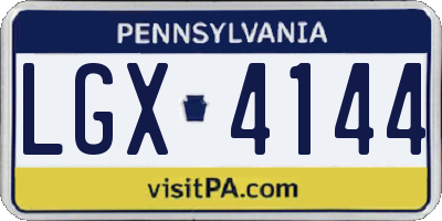 PA license plate LGX4144