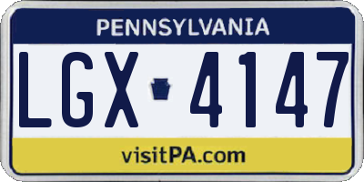 PA license plate LGX4147