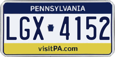 PA license plate LGX4152