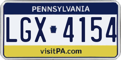 PA license plate LGX4154