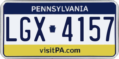 PA license plate LGX4157