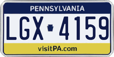 PA license plate LGX4159