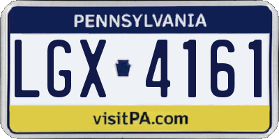PA license plate LGX4161