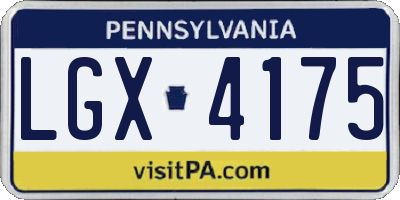 PA license plate LGX4175