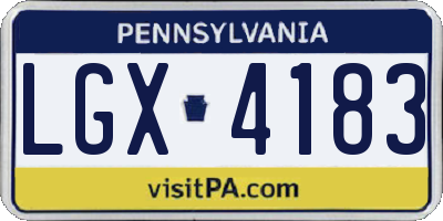 PA license plate LGX4183