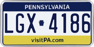 PA license plate LGX4186