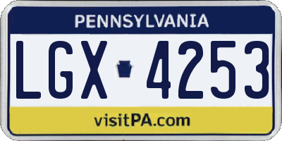PA license plate LGX4253