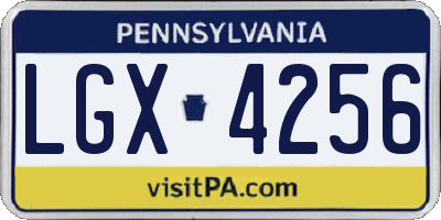 PA license plate LGX4256