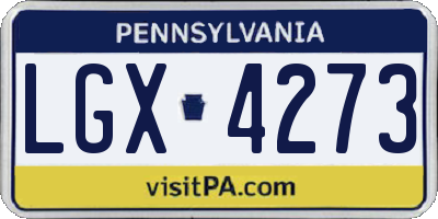 PA license plate LGX4273