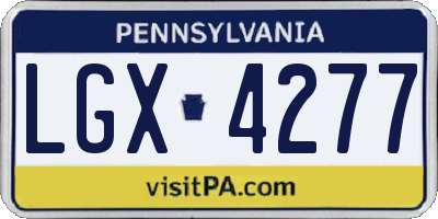 PA license plate LGX4277