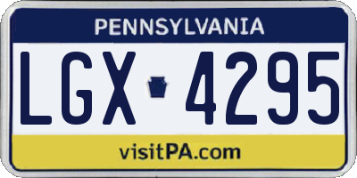 PA license plate LGX4295