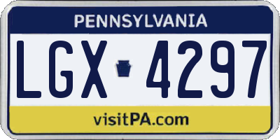 PA license plate LGX4297