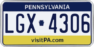 PA license plate LGX4306