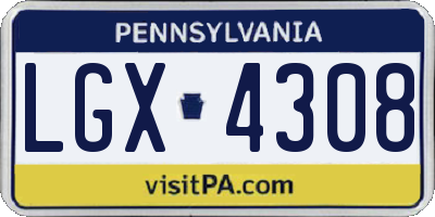 PA license plate LGX4308