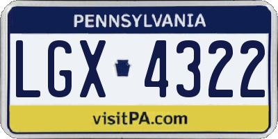 PA license plate LGX4322