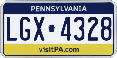 PA license plate LGX4328