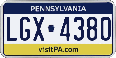 PA license plate LGX4380