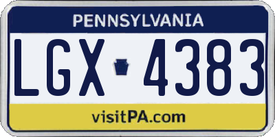 PA license plate LGX4383