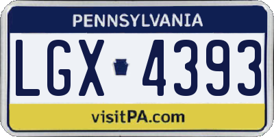 PA license plate LGX4393