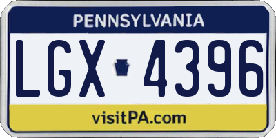 PA license plate LGX4396