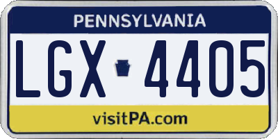 PA license plate LGX4405