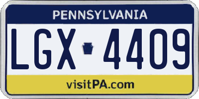 PA license plate LGX4409