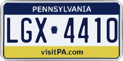 PA license plate LGX4410
