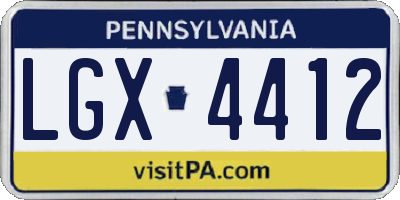PA license plate LGX4412