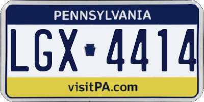 PA license plate LGX4414