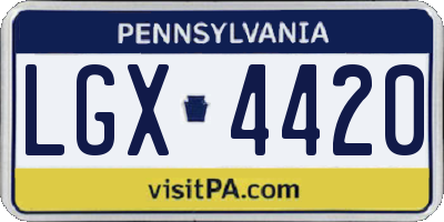 PA license plate LGX4420