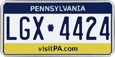 PA license plate LGX4424