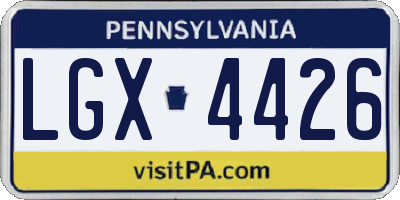 PA license plate LGX4426