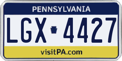 PA license plate LGX4427