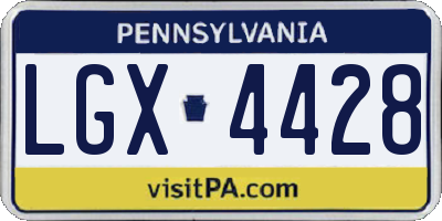 PA license plate LGX4428