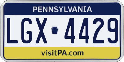 PA license plate LGX4429