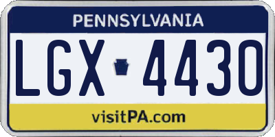 PA license plate LGX4430