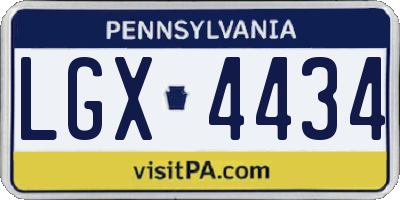 PA license plate LGX4434